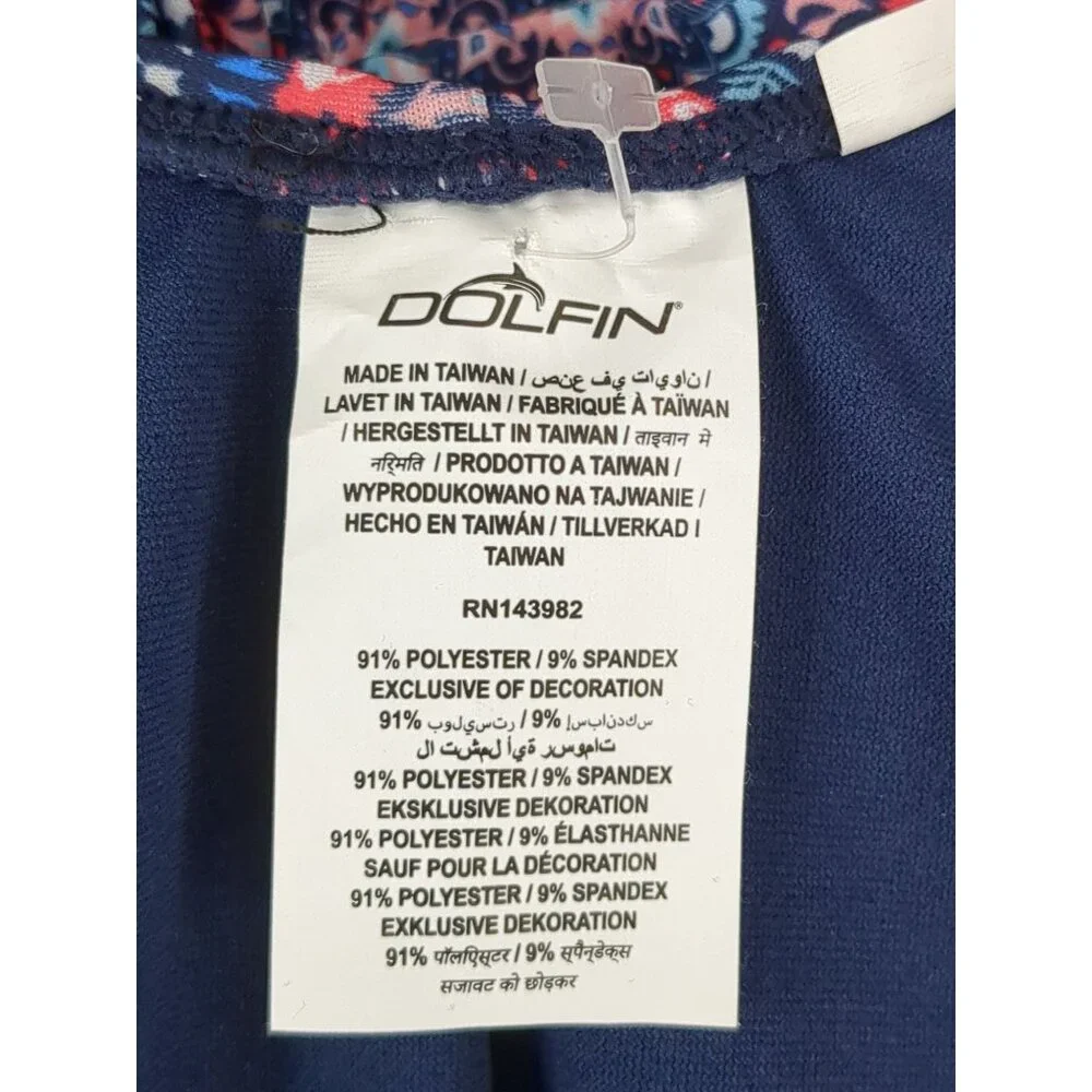 Dolfin Aquashape Swimsuit One Piece Womens 10 Tummy Control Red Pink Blue‎ New